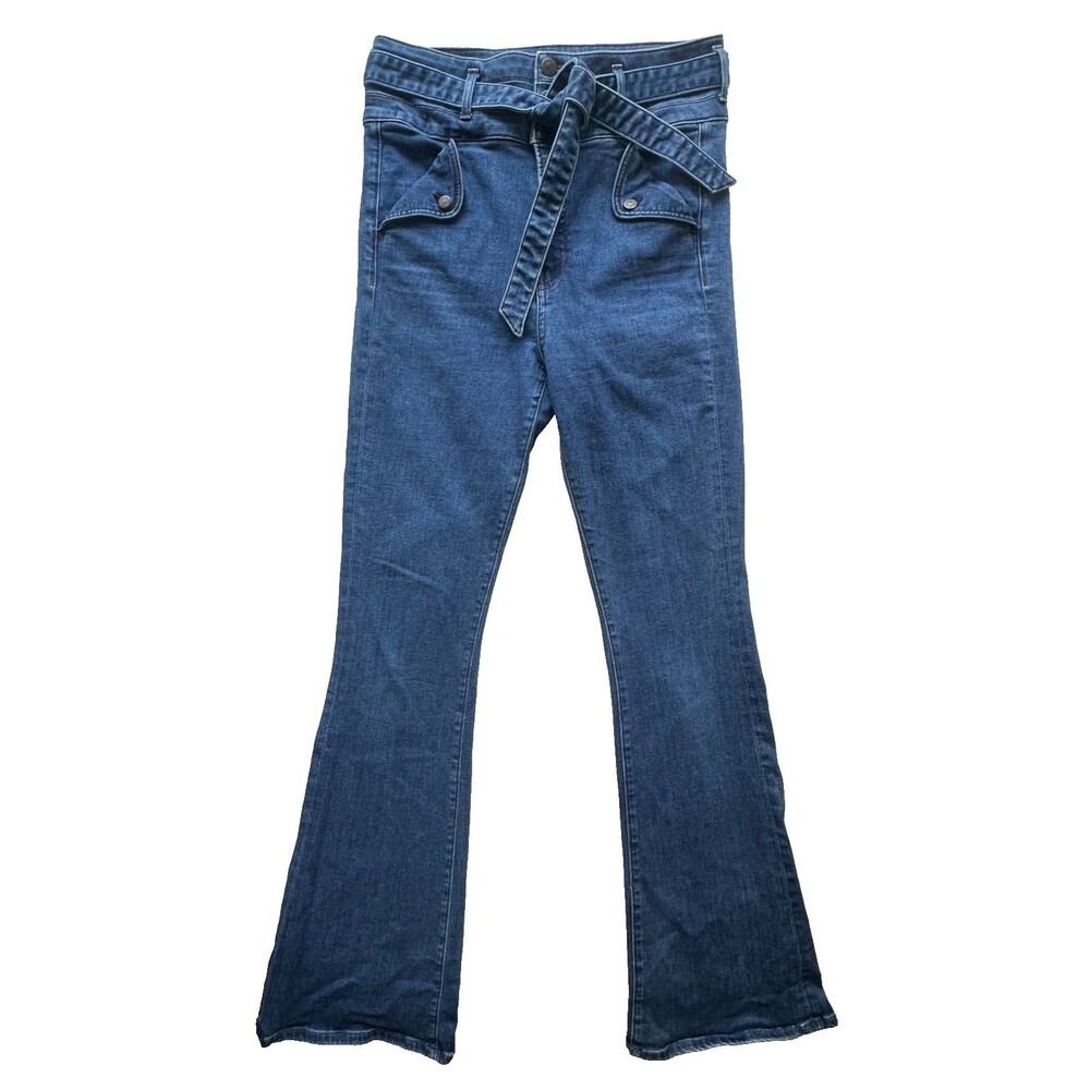 Veronica Beard Giselle Flare Jeans Women's 30 Extra High Rise Blue Denim